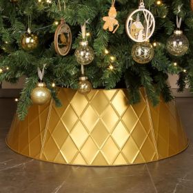 Gold Metal Christmas Tree Collar, Diamond Pattern, 20.8 27.5