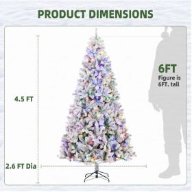 Pre-lit Flocked Artificial Christmas Tree With Premium Lights (Option: 4.5FT)