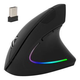2.4G Wireless Vertical Mouse Ergonomic Optical Mice With 6 Buttons 3 Adjustable DPI 800 1200 1600 Levels For Laptop PC Computer (Option: Black)