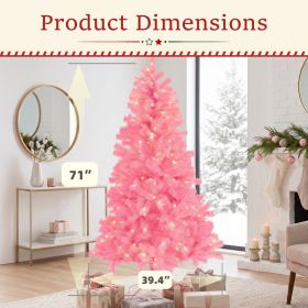 Prelit Christmas Tree, Realistic Spruce, With Metal Stand (Option: Pink 6FT)