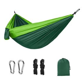 1pc Outdoor Camping Hammock; Portable Nylon Parachute Hammock 106*55in (Green_Purple: 106*55in Dark Green Fruit Green)