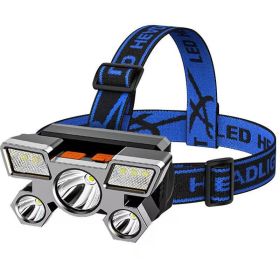 Waterproof LED Headlamp - USB Rechargeable for Camping Adventure (Green_Purple: Golden)