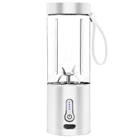 1pc 530ML Powerful Portable Blender For Smoothies Shakes USB Rechargeable Food Processor Fruit Mixer Machine Mini Juicer Blender Cup (Green_Purple: White)