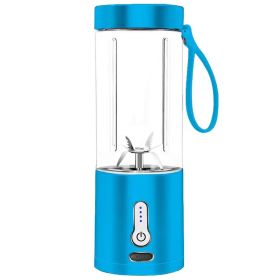 1pc 530ML Powerful Portable Blender For Smoothies Shakes USB Rechargeable Food Processor Fruit Mixer Machine Mini Juicer Blender Cup (Green_Purple: Blue)