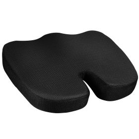 Seat Cushion Coccyx Orthopedic Memory Foam Cushion Tailbone Hip Support Chair Pillow for Office Car Seat (Green_Purple: Black)