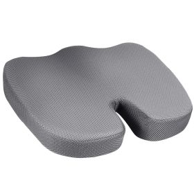 Seat Cushion Coccyx Orthopedic Memory Foam Cushion Tailbone Hip Support Chair Pillow for Office Car Seat (Green_Purple: Grey)