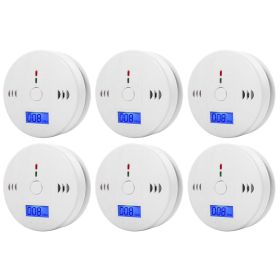 1-6Pcs CO Sensor Carbon Monoxide Detector Sound Independent CO Poisoning Warning Alarm Detectors Meter Kitchen Fireplace Indoor (Green_Purple: 6PCS, Ships From: CN)