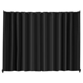 Room Divider, Portable Panel Room Divider with Wheels Curtain Divider Stand, Freestanding Room Divider Privacy Screen for Office, Bedroom, Dining (Green_Purple: Black, Number of Panels: Single-Sided Panel)