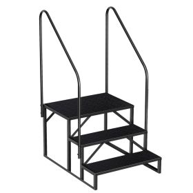 Hot Tub Steps Outdoor, RV Steps with Handrail, Portable RV Stairs 2/3/4/5 Step, Heavy Duty Truck Camper Steps Ladders for Travel Trailers, 5th Wh (size: 3 step 2 handrails)
