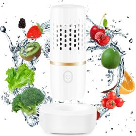 Fruit and Vegetable Purifier Cleaner Washing Machine Capsule Shape Disinfection OH-ion Purification Technology for Cleaning Veggie Grains Rice Me (Green_Purple: White)