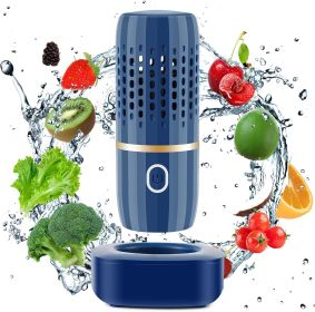 Fruit and Vegetable Purifier Cleaner Washing Machine Capsule Shape Disinfection OH-ion Purification Technology for Cleaning Veggie Grains Rice Me (Green_Purple: Blue)