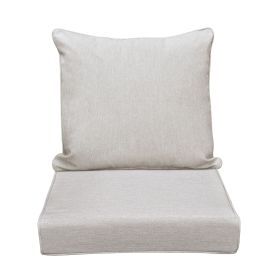 Outdoor Deep Seat Cushion Set, Waterproof & Fade Resistant Patio Chair Replacement Cushions for Outdoor Furniture, Removable and Washable Cover (Green_Purple: Khaki)