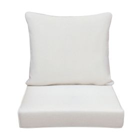 Outdoor Deep Seat Cushion Set, Waterproof & Fade Resistant Patio Chair Replacement Cushions for Outdoor Furniture, Removable and Washable Cover (Green_Purple: Beige)