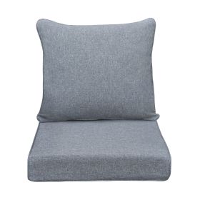 Outdoor Deep Seat Cushion Set, Waterproof & Fade Resistant Patio Chair Replacement Cushions for Outdoor Furniture, Removable and Washable Cover (Green_Purple: Gray)