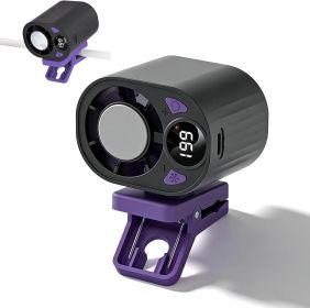 New Upgraded Car Clip on Air Conditioner Fan, Portable Air Conditioners for Cars, Mini Rotatable Fan, USB Rechargeable (Green_Purple: Black)