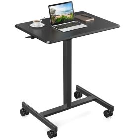 Adjustable Rolling Desk Laptop Computer Cart for Home, Office, Classroom,Overbed Table (Green_Purple: Black)