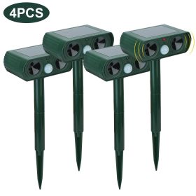 Ultrasonic Animal Repeller Solar Powered Motion Sensor Repellent IPX4 Waterproof Outdoor For Farm Garden Yard Repelling Deer Raccoon Cat Dog Rabb (Green_Purple: 4Pcs/Set)