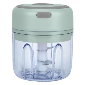 Mini Electric Garlic Chopper Ginger Chopper with 8.45OZ Capacity Cordless Garlic Mincer Food Chopper (Green_Purple: Green)