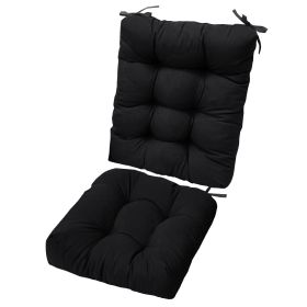 Waterproof Rocking Chair Cushion Upper And Lower Back And Seat Sets with Non-Slip Ties Oxford Cloth Surface Polyester Filling Comfortable for Ind (Green_Purple: Black_Pro)