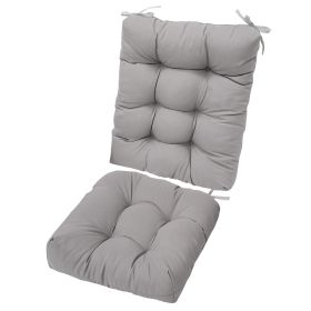Waterproof Rocking Chair Cushion Upper And Lower Back And Seat Sets with Non-Slip Ties Oxford Cloth Surface Polyester Filling Comfortable for Ind (Green_Purple: Grey_Pro)
