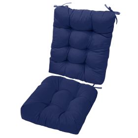 Waterproof Rocking Chair Cushion Upper And Lower Back And Seat Sets with Non-Slip Ties Oxford Cloth Surface Polyester Filling Comfortable for Ind (Green_Purple: NavyBlue_Pro)