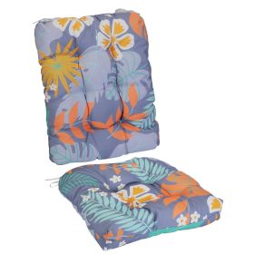 Waterproof Rocking Chair Cushion Upper And Lower Back And Seat Sets with Non-Slip Ties Oxford Cloth Surface Polyester Filling Comfortable for Ind (Green_Purple: Grey_OrangeLeaf_Pro)